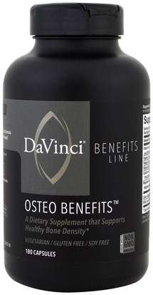 DaVinci Benefits, Osteo Benefits, 180 Capsules ,المكملات الغذائية، الصحة، العظام