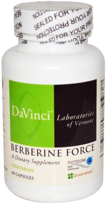 DaVinci Laboratories of Vermont, Berberine Force, 60 Capsules ,والصحة، والقلب القلب والأوعية الدموية، ودعم القلب