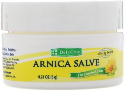 De La Cruz, Arnica Salve, For Cracked Skin, 0.21 oz (6 g) ,الأعشاب، أرنيكا، مونتانا، أرنيكا
