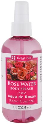 De La Cruz, Rose Water Body Splash, 8 fl oz (236 ml) ,حمام، الجمال