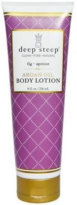 Deep Steep, Argan Oil Body Lotion, Fig - Apricot, 8 fl oz (236 ml) ,حمام، الجمال، المستحضرات أرغان والزبدة، غسول الجسم