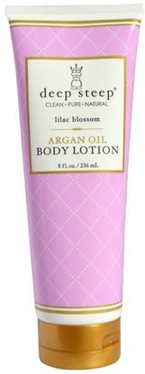 Deep Steep, Argan Oil Body Lotion, Lilac Blossom, 8 fl oz (236 ml) ,حمام، الجمال، المستحضرات أرغان والزبدة، غسول الجسم