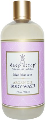 Deep Steep, Argan Oil Body Wash, Lilac Blossom, 17 fl oz (502 ml) ,حمام، الجمال، حمام أرجان، هلام الاستحمام