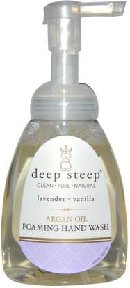 Deep Steep, Argan Oil Foaming Hand Wash, Lavender - Vanilla, 8 fl oz (237 ml) ,حمام، الجمال، أرجان، حمام