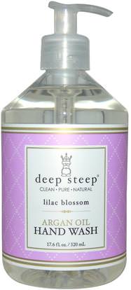 Deep Steep, Argan Oil Hand Wash, Lilac Blossom, 17.6 fl oz (520 ml) ,حمام، الجمال، الصابون