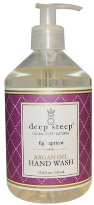 Deep Steep, Argan Oil Liquid Hand Wash, Fig Apricot, 17.6 fl oz (520 ml) ,حمام، الجمال، الصابون
