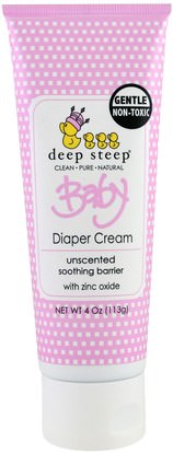Deep Steep, Baby Diaper Cream, Unscented, 4 oz (113 g) ,صحة الطفل، حفاضات، كريمات حفاضات