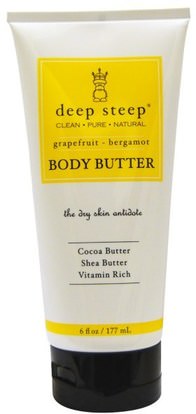 Deep Steep, Body Butter, Grapefruit - Bergamot, 6 fl oz (177 ml) ,والصحة، والجلد، والزبدة الجسم