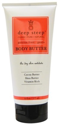 Deep Steep, Body Butter, Passion Fruit - Guava, 6 fl oz (177 ml) ,والصحة، والجلد، والزبدة الجسم