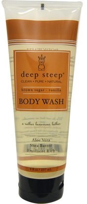 Deep Steep, Body Wash, Brown Sugar - Vanilla, 8 fl oz (237 ml) ,حمام، الجمال، هلام الاستحمام