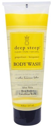 Deep Steep, Body Wash, Grapefruit - Bergamot, 8 fl oz (237 ml) ,حمام، الجمال، زبدة الشيا، هلام الاستحمام