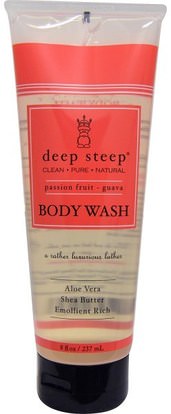 Deep Steep, Body Wash, Passion Fruit- Guava, 8 fl oz (237 ml) ,حمام، الجمال، هلام الاستحمام
