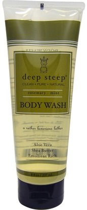 Deep Steep, Body Wash, Rosemary - Mint, 8 fl oz (237 ml) ,حمام، الجمال، هلام الاستحمام