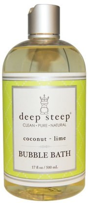 Deep Steep, Bubble Bath, Coconut Lime, 17 fl oz (503 ml) ,حمام، الجمال، حمام الفقاعة