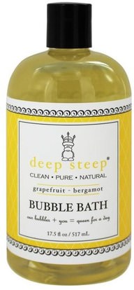 Deep Steep, Bubble Bath, Grapefruit - Bergamot, 17 fl oz (503 ml) ,حمام، الجمال، حمام الفقاعة