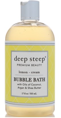 Deep Steep, Bubble Bath, Lemon Cream, 17 fl oz (503 ml) ,Herb-sa