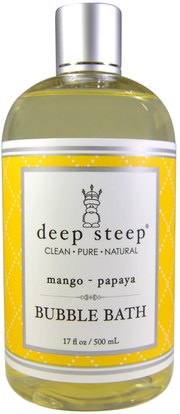Deep Steep, Bubble Bath, Mango - Papaya, 17 fl oz (503 ml) ,حمام، الجمال، حمام الفقاعة