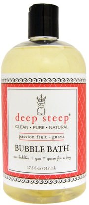 Deep Steep, Bubble Bath, Passion Fruit - Guava, 17 fl oz (503 ml) ,حمام، الجمال، حمام الفقاعة