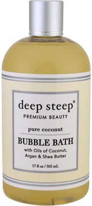 Deep Steep, Bubble Bath, Pure Coconut, 17 fl oz (503 ml) ,حمام، الجمال، حمام الفقاعة