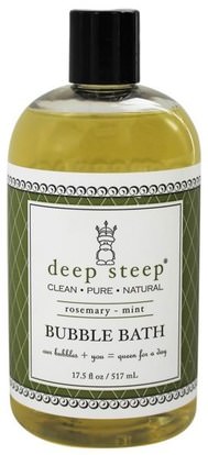 Deep Steep, Bubble Bath, Rosemary - Mint, 17 fl oz (503 ml) ,حمام، الجمال، حمام الفقاعة