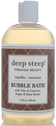Deep Steep, Bubble Bath, Vanilla - Coconut, 17 fl oz (503 ml) ,Herb-sa