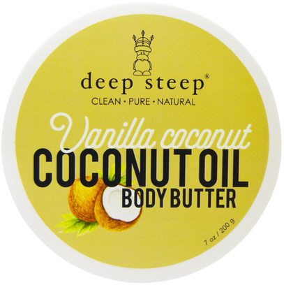 Deep Steep, Coconut Oil Body Butter, Vanilla Coconut, 7 oz (200 g) ,والصحة، والجلد، والزبدة الجسم