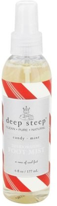 Deep Steep, Deodorizing Foot Mist, Candy - Mint, 6 fl oz (177 ml) ,حمام، الجمال، قدم قدم الرعاية