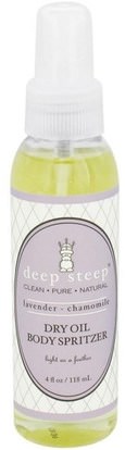Deep Steep, Dry Oil Body Spritzer, Lavender Chamomile, 4 fl oz (118 ml) ,حمام، الجمال، بخاخ العطر