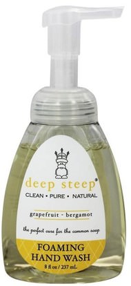 Deep Steep, Foaming Hand Wash, Grapefruit-Bergamot, 8 fl oz (237ml) ,حمام، الجمال، الصابون، رغوة الصابون