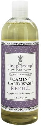 Deep Steep, Foaming Hand Wash, Refill, Lavender - Chamomile, 16 fl oz (474 ml) ,حمام، الجمال، الصابون، الغيارات