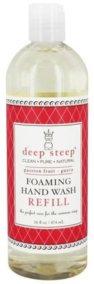 Deep Steep, Foaming Hand Wash Refill, Passion Fruit Guava, 16 fl oz (474 ml) ,حمام، الجمال، الصابون، الغيارات