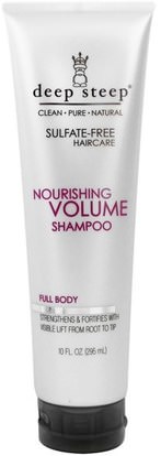 Deep Steep, Nourishing Volume Shampoo, Full Body, 10 fl oz (295 ml) ,حمام، الجمال، الشعر، فروة الرأس، الشامبو، مكيف
