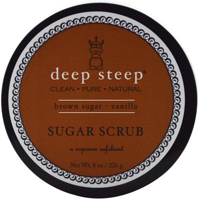 Deep Steep, Sugar Scrub, Brown Sugar - Vanilla, 8 oz (226 g) ,حمام، الجمال، فرك الجسم