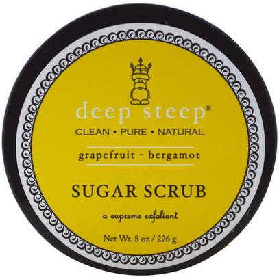 Deep Steep, Sugar Scrub, Grapefruit - Bergamot, 8 oz (226 g) ,حمام، الجمال، فرك الجسم