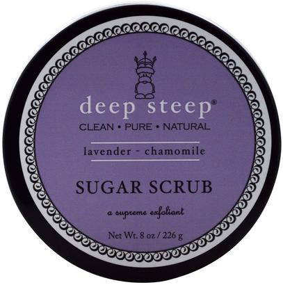 Deep Steep, Sugar Scrub, Lavender - Chamomile, 8 oz (226 g) ,حمام، الجمال، فرك الجسم