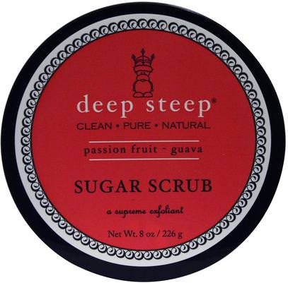 Deep Steep, Sugar Scrub, Passion Fruit Guava, 8 oz (226 g) ,حمام، الجمال، فرك الجسم