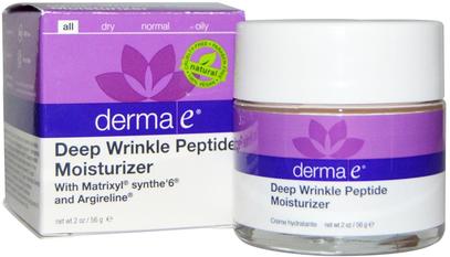Derma E, Deep Wrinkle Peptide Moisturizer with Matrixyl Synthe6 and Argireline, 2 oz (56 g) ,الجمال، مكافحة الشيخوخة، العناية بالوجه، الكريمات المستحضرات، الأمصال، كريمات التجاعيد
