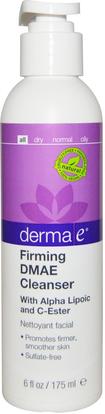 Derma E, Firming DMAE Cleanser, 6 fl oz (175 ml) ,المكملات الغذائية، دماي، العناية بالوجه، منظفات الوجه