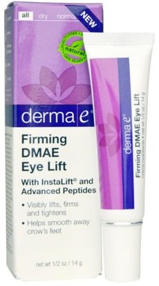 Derma E, Firming DMAE Eye Lift, 1/2 oz (14 g) ,الجمال، حمض الهيالورونيك الجلد، كريمات العين