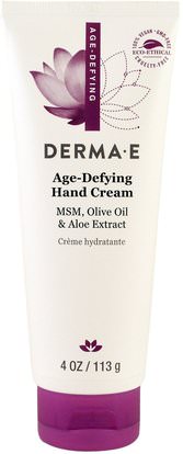 Derma E, Hand Cream, Age-Defying, 4 oz (113 g) ,الجمال، مكافحة الشيخوخة، كريمات اليد
