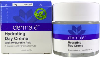 Derma E, Hydrating Day Creme, With Hyaluronic Acid, 2 oz (56 g) ,الجمال، العناية بالوجه، الكريمات المستحضرات، الأمصال، الصحة، الجلد، الكريمات اليوم