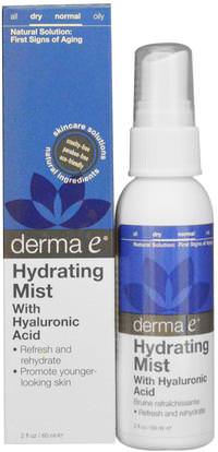 Derma E, Hydrating Mist with Hyaluronic Acid, 2 fl oz (60 ml) ,والجمال، أحبار الوجه، العناية بالوجه، نوع الجلد العادي لتجف الجلد