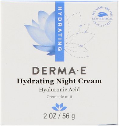 Derma E, Hydrating Night Cream, 2 oz (56 g) ,الجمال، العناية بالوجه، الكريمات المستحضرات، الأمصال، الصحة، الجلد، الكريمات الليلية