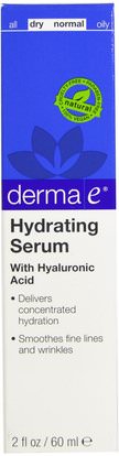 Derma E, Hydrating Serum With Hyaluronic Acid, 2 fl oz (60 ml) ,الجمال، العناية بالوجه، مصل الجلد