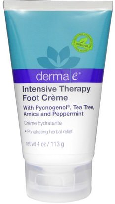 Derma E, Intensive Therapy Foot Cream, 4 oz (113 g) ,حمام، الجمال، الكريمات، أسفل