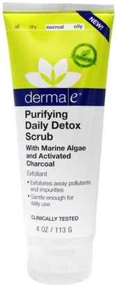 Derma E, Purifying Daily Detox Scrub, 4 oz (113 g) ,الجمال، العناية بالوجه، منظفات الوجه، نوع البشرة طبيعية لتجف الجلد
