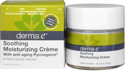 Derma E, Sensitive Skin Moisturizing Cream, 2 oz (56 g) ,المكملات الغذائية، بيكنوجينول، الجلد