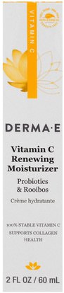 Derma E, Vitamin C Renewing Moisturizer, Probiotics & Rooibos, 2 fl oz (60 ml) ,الجمال، العناية بالوجه، المطهرات للوجه، الصحة، إلتحم