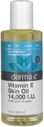 Derma E, Vitamin E Skin Oil, 14,000 IU, 2 fl oz (60 ml) ,الصحة، الجلد، فيتامين ه كريم النفط