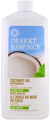 Desert Essence, Coconut Oil Mouthwash, Coconut Mint, 16 fl oz (480 ml) ,حمام، الجمال، شفهي، الأسنان، تهتم، غسول الفم